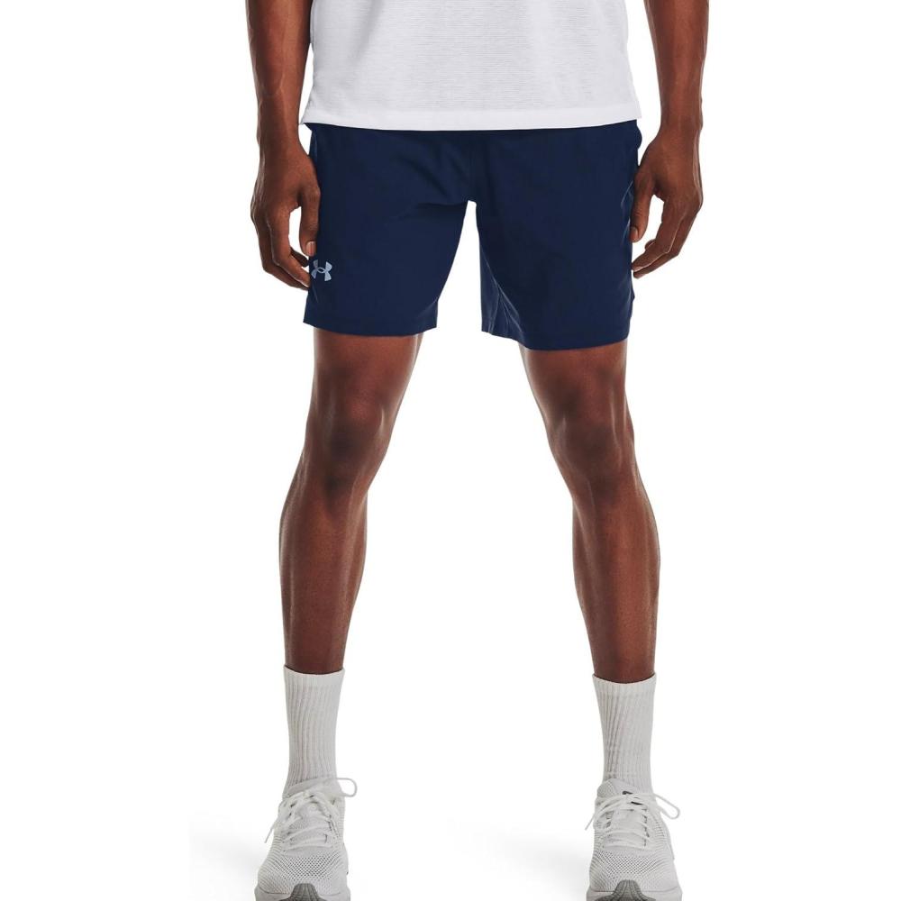 image:imageUnder Armour Mens Launch Stretch Woven 2in1 ShortsAcademy Blue 409Reflective