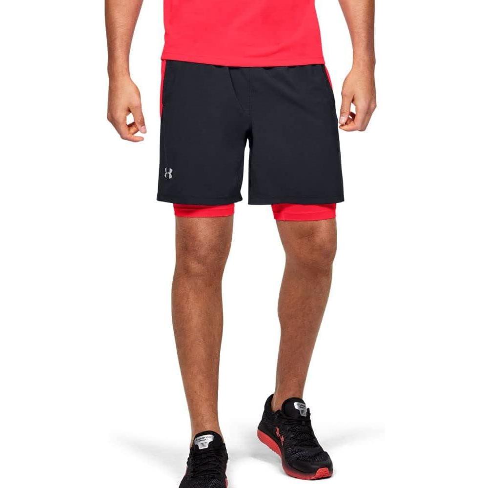 image:imageUnder Armour Mens Launch Stretch Woven 2in1 ShortsBlack 003Reflective