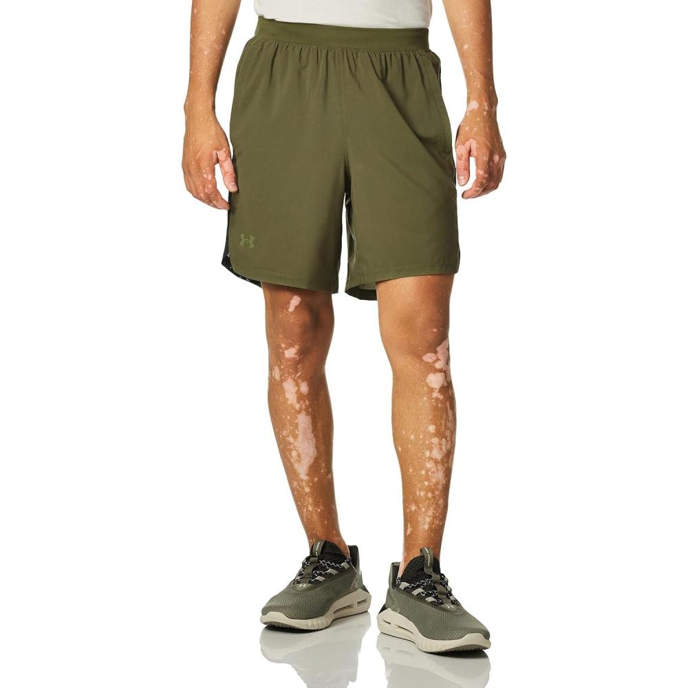 image:imageUnder Armour Mens Launch Stretch Woven 2in1 ShortsMarine Od Green 390Reflective