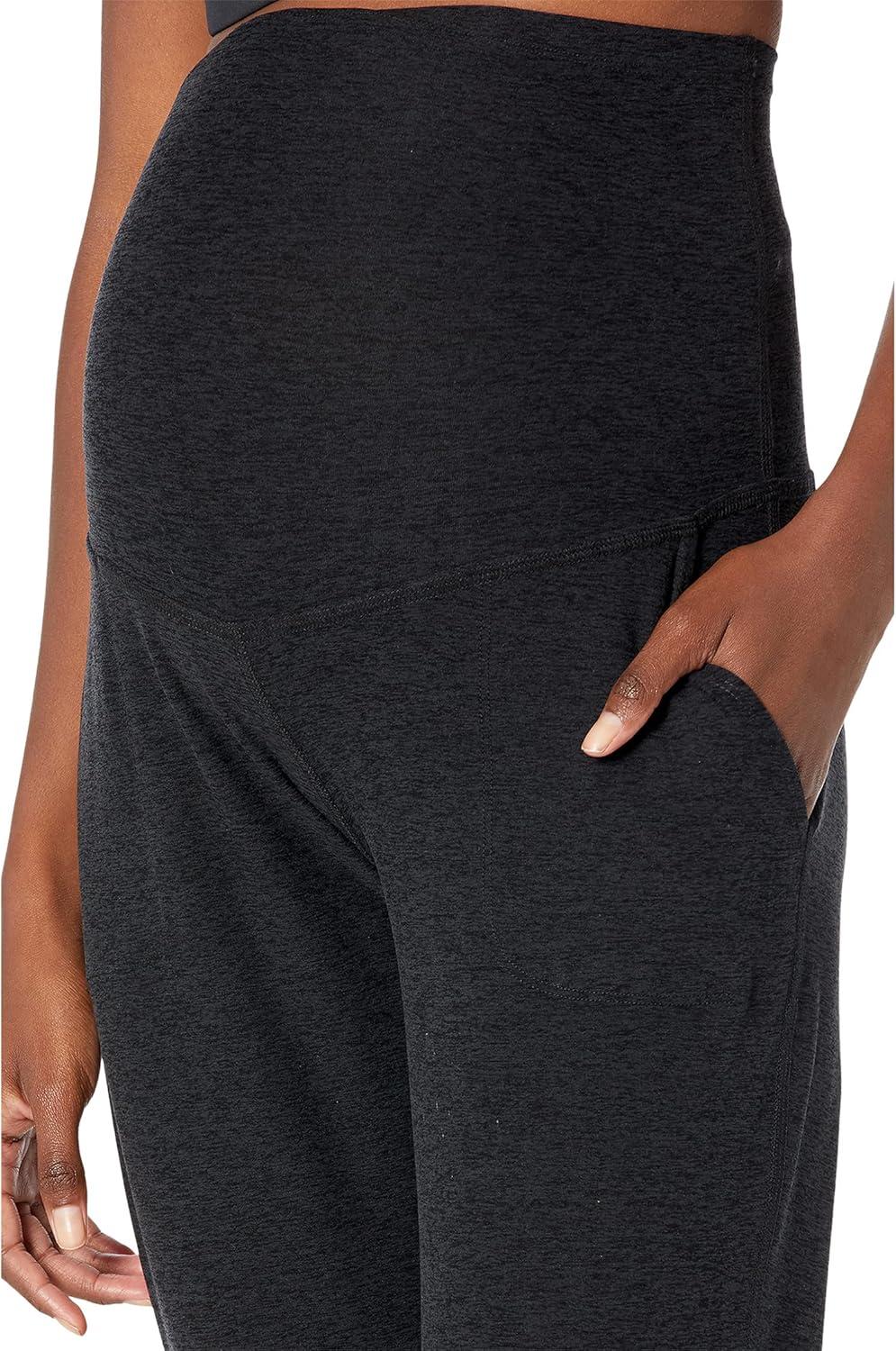 image:imageBeyond Yoga Spacedye Maternity Midi Joggers Pants for Women Soft Performance Fabric Side Hand Pockets and Ribbed CuffsDarkest Night