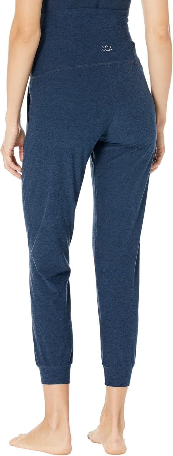 image:imageBeyond Yoga Spacedye Maternity Midi Joggers Pants for Women Soft Performance Fabric Side Hand Pockets and Ribbed CuffsNocturnal Navy