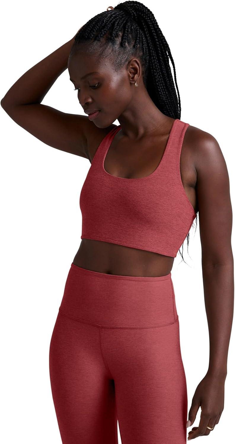 image:imageBeyond Yoga Womens Spacedye Simplicity Long Line Bra 20Faded Rose Heather