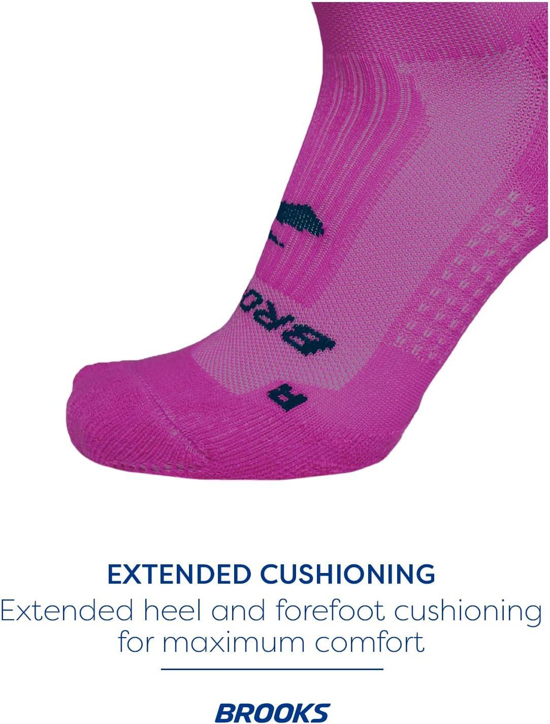 image:imageBrooks Ghost Crew Socks I Performance Running Cushioned Socks with Arch Support for Men amp WomenMagentaBr Crew