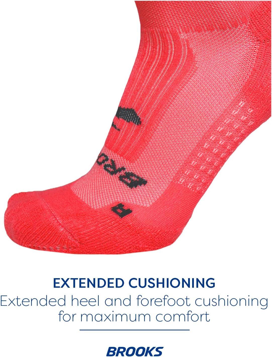 image:imageBrooks Ghost Crew Socks I Performance Running Cushioned Socks with Arch Support for Men amp WomenNeo CayenneBr Crew