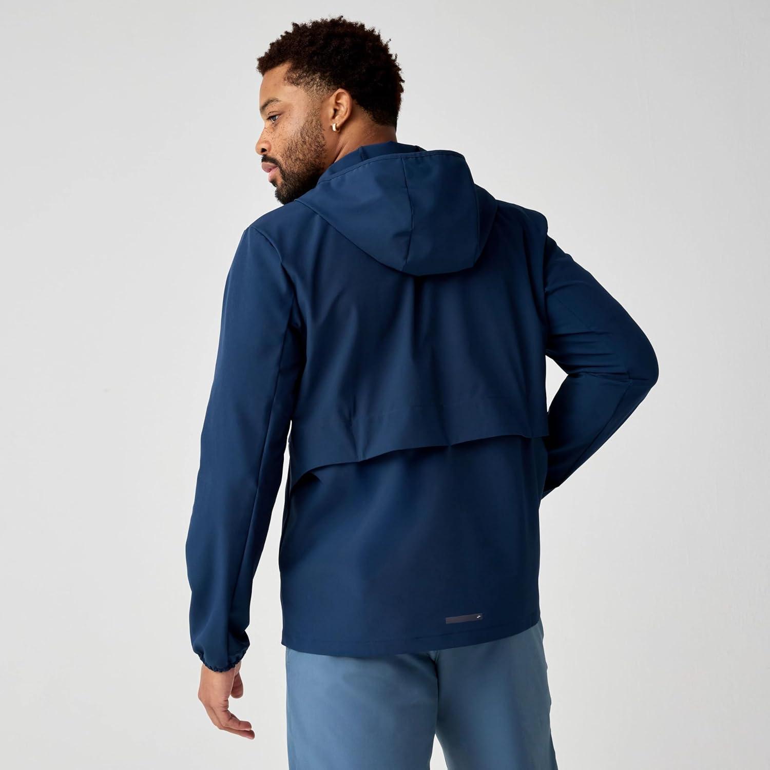 image:imageBrooks Mens Canopy Jacket Lightweight Wind amp Water Resistant Breathable UPF 50 with Reflectivity amp Stretch FabricMidnight Run