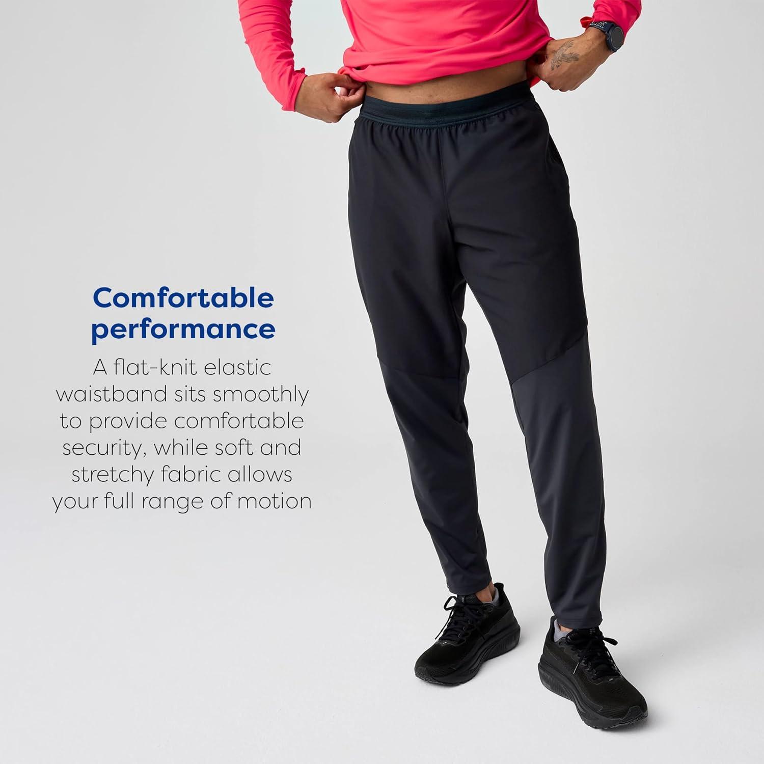 image:imageBrooks Mens Dash Pant Wind amp WaterResistant Running Pants Stretch Knit Comfort Ankle Zips Reflective Details amp PocketsBlack