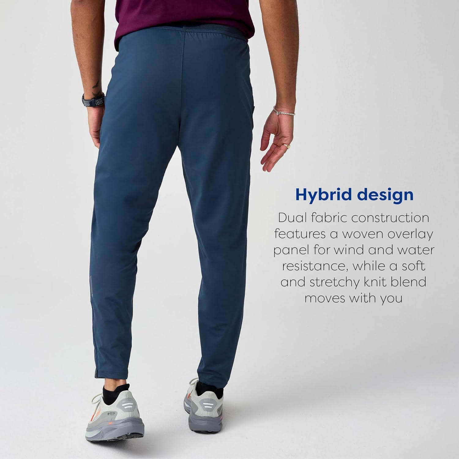 image:imageBrooks Mens Dash Pant Wind amp WaterResistant Running Pants Stretch Knit Comfort Ankle Zips Reflective Details amp PocketsMidnight Run