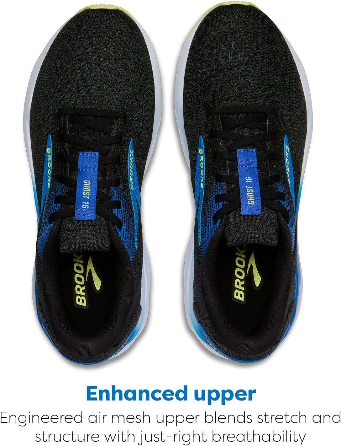image:imageBrooks Mens Ghost 16 Neutral Running ShoeBlackCobaltNeo Yellow