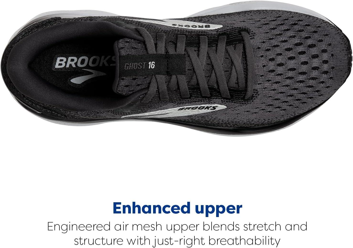 image:imageBrooks Mens Ghost 16 Neutral Running ShoeBlackGreyWhite
