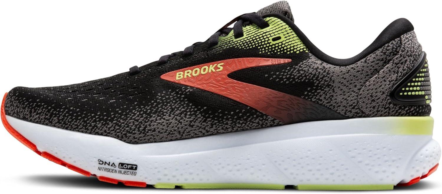 image:imageBrooks Mens Ghost 16 Neutral Running ShoeBlackMandarin RedGreen