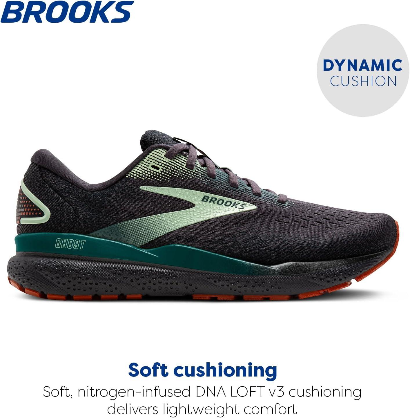 image:imageBrooks Mens Ghost 16 Neutral Running ShoeBlackened PearlJune BugGreen