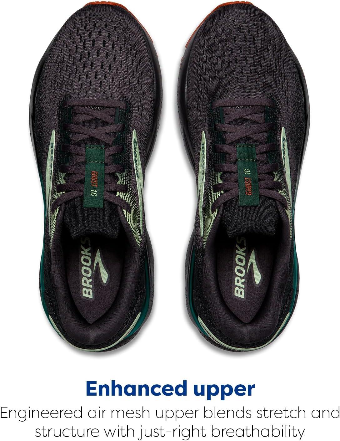 image:imageBrooks Mens Ghost 16 Neutral Running ShoeBlackened PearlJune BugGreen