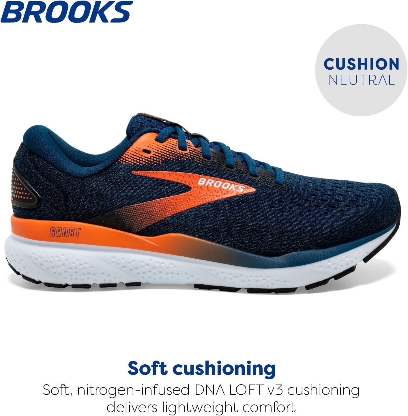 image:imageBrooks Mens Ghost 16 Neutral Running ShoeBlue OpalBlackNasturtium