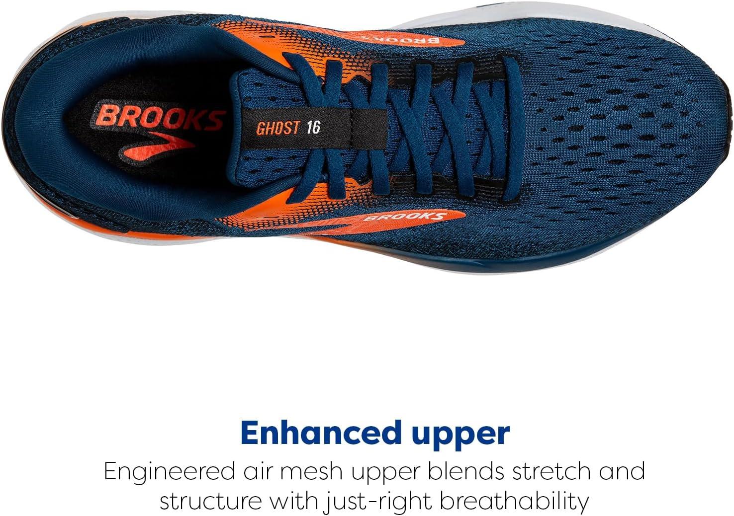 image:imageBrooks Mens Ghost 16 Neutral Running ShoeBlue OpalBlackNasturtium