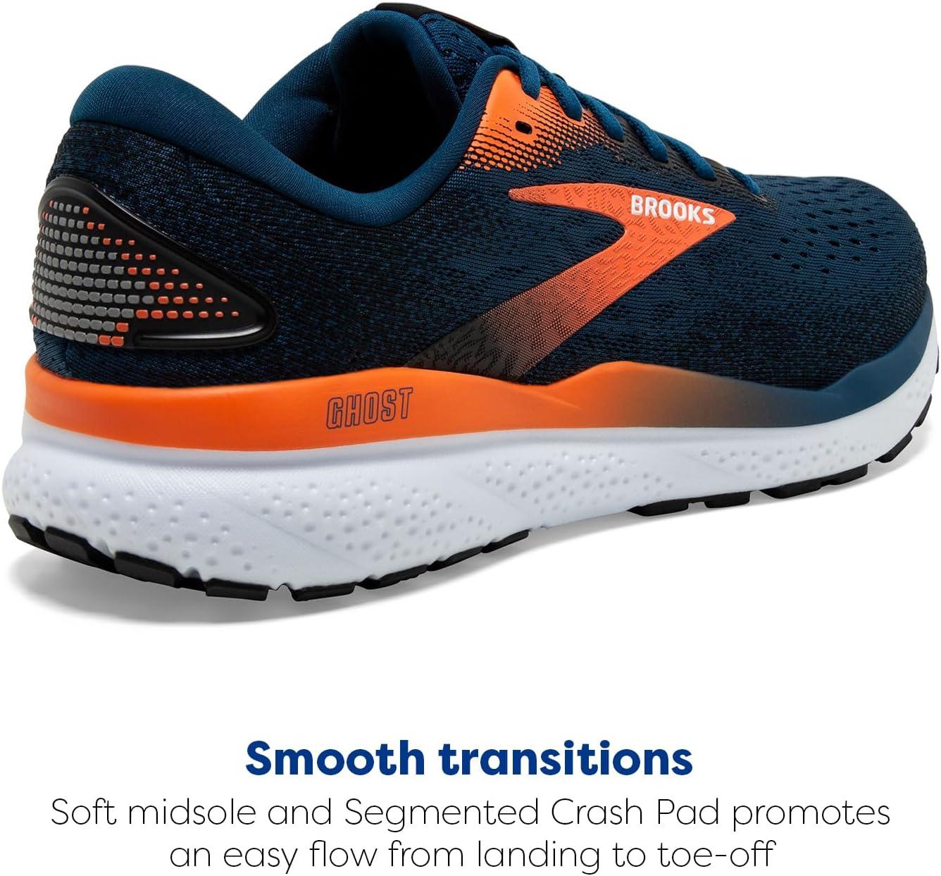 image:imageBrooks Mens Ghost 16 Neutral Running ShoeBlue OpalBlackNasturtium