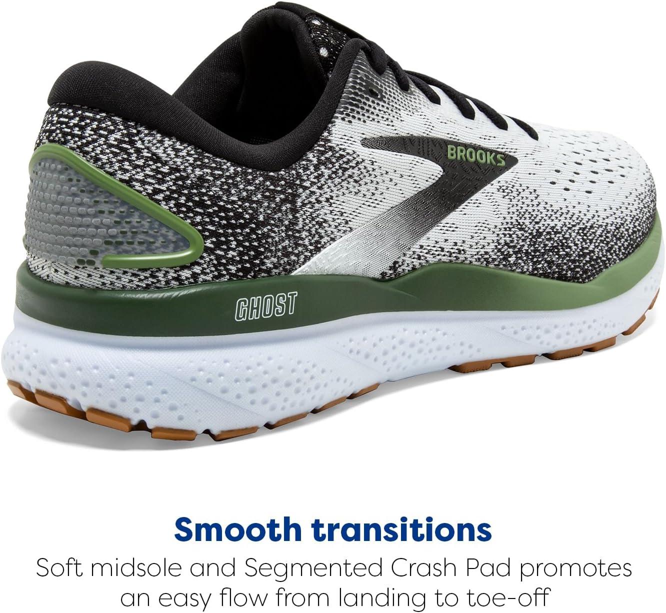 image:imageBrooks Mens Ghost 16 Neutral Running ShoeWhiteBlackGreen