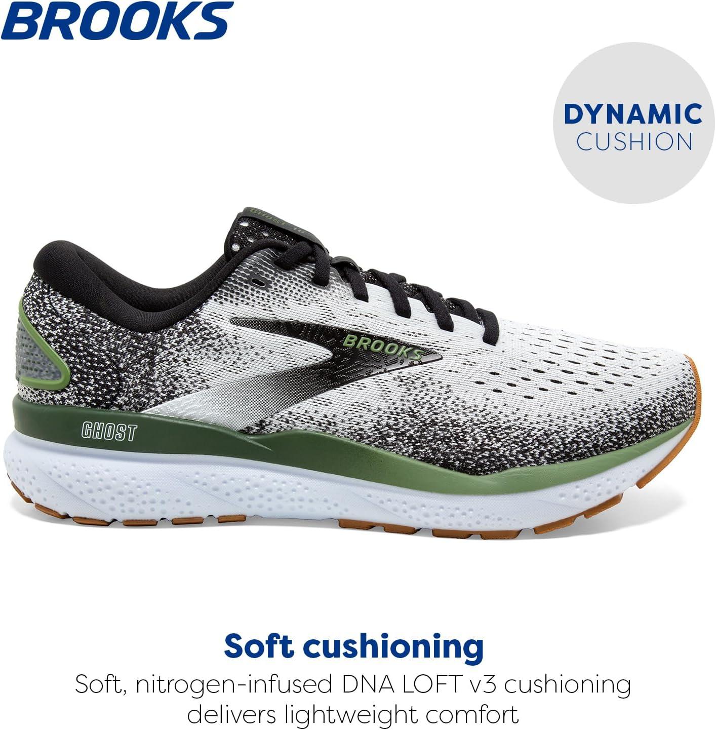 image:imageBrooks Mens Ghost 16 Neutral Running ShoeWhiteBlackGreen
