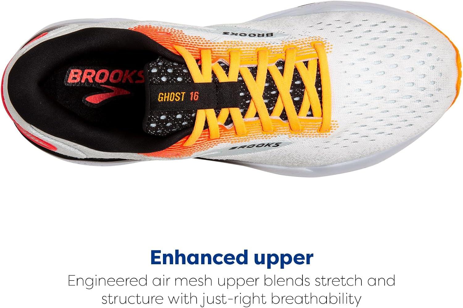 image:imageBrooks Mens Ghost 16 Neutral Running ShoeWhiteIllusionCoral