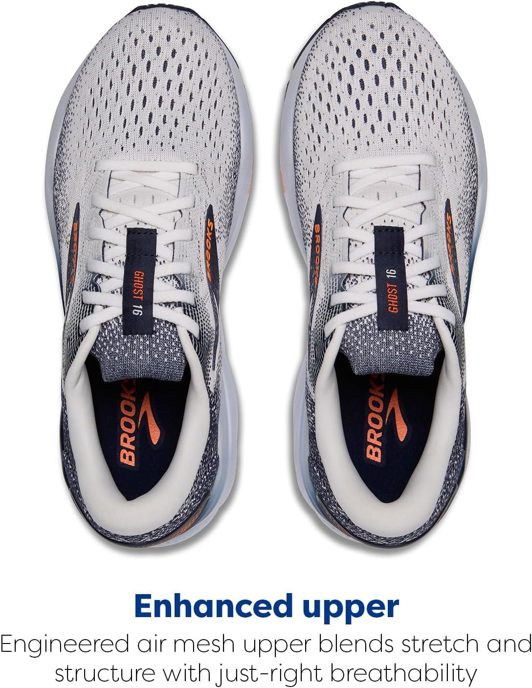 image:imageBrooks Mens Ghost 16 Neutral Running ShoeWhitePeacoatOrange