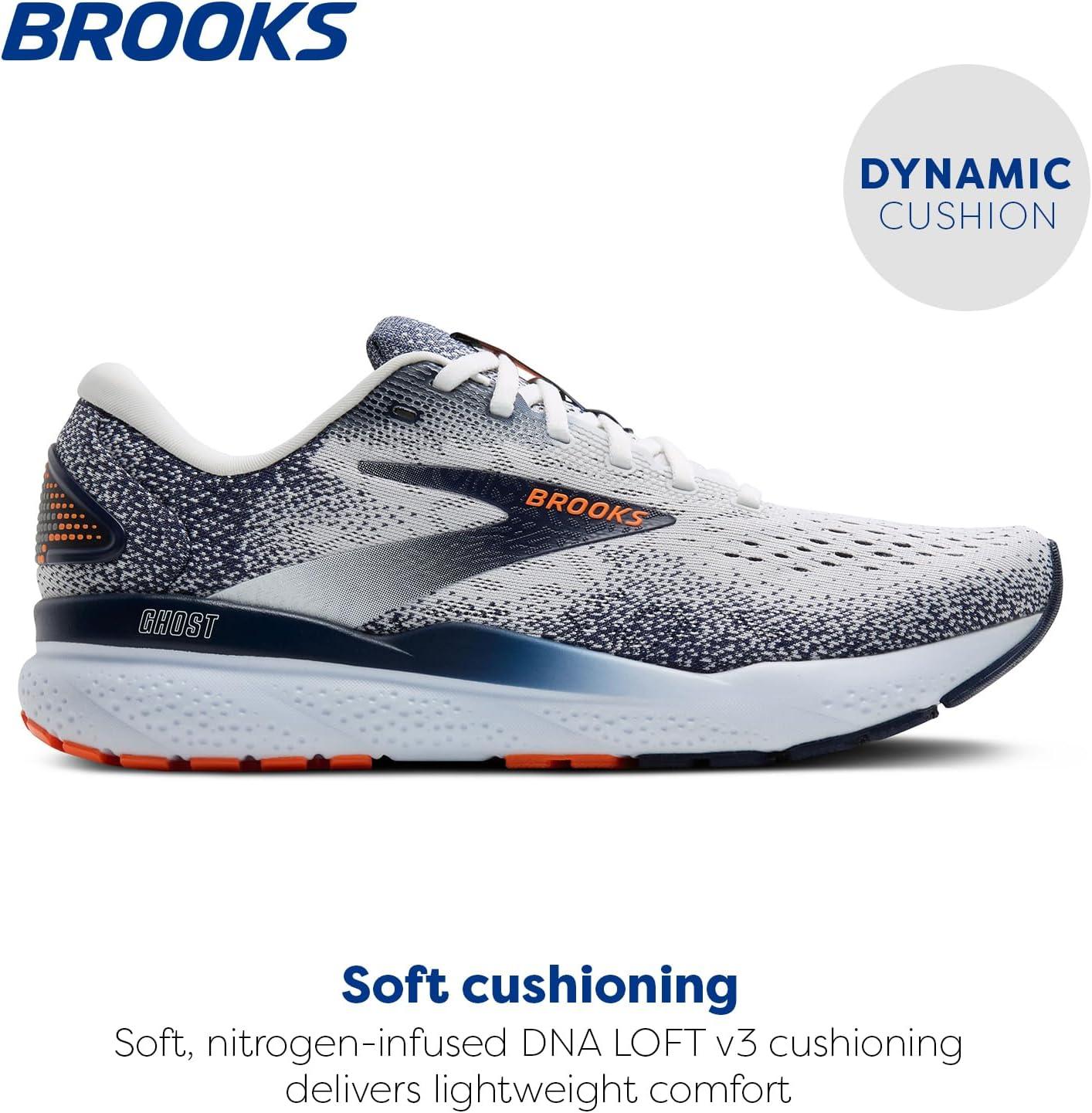 image:imageBrooks Mens Ghost 16 Neutral Running ShoeWhitePeacoatOrange