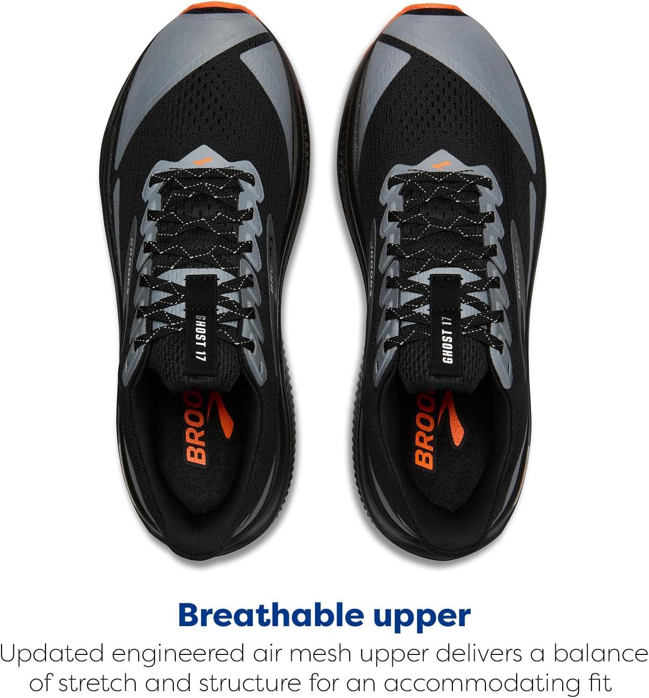 image:imageBrooks Mens Ghost 17 Neutral Running ShoeBlackOrange