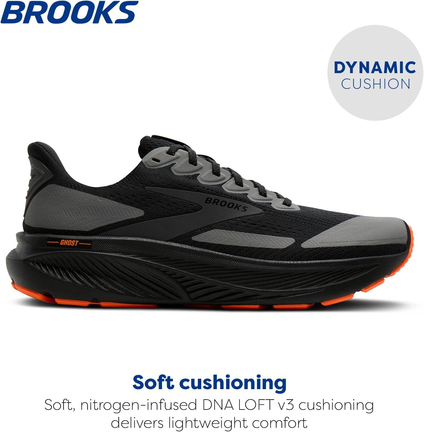 image:imageBrooks Mens Ghost 17 Neutral Running ShoeBlackOrange