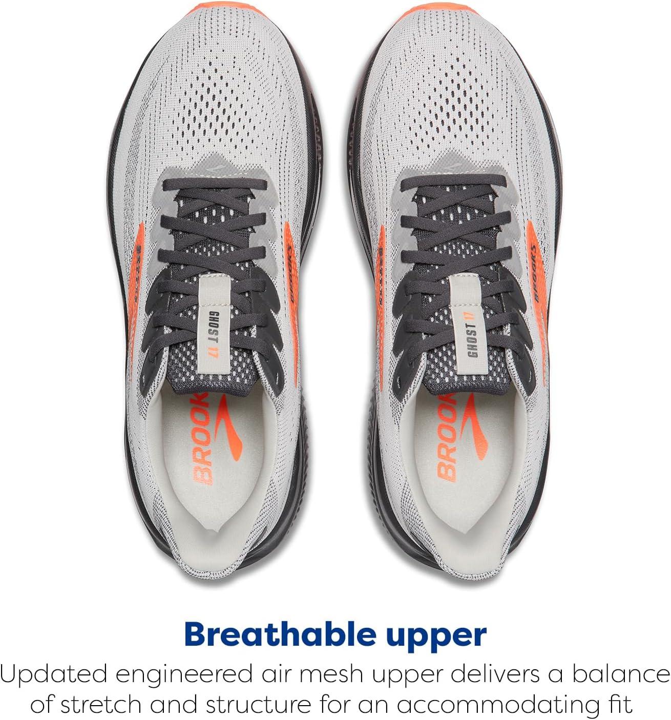 image:imageBrooks Mens Ghost 17 Neutral Running ShoeOyster MushroomOrangeEbony