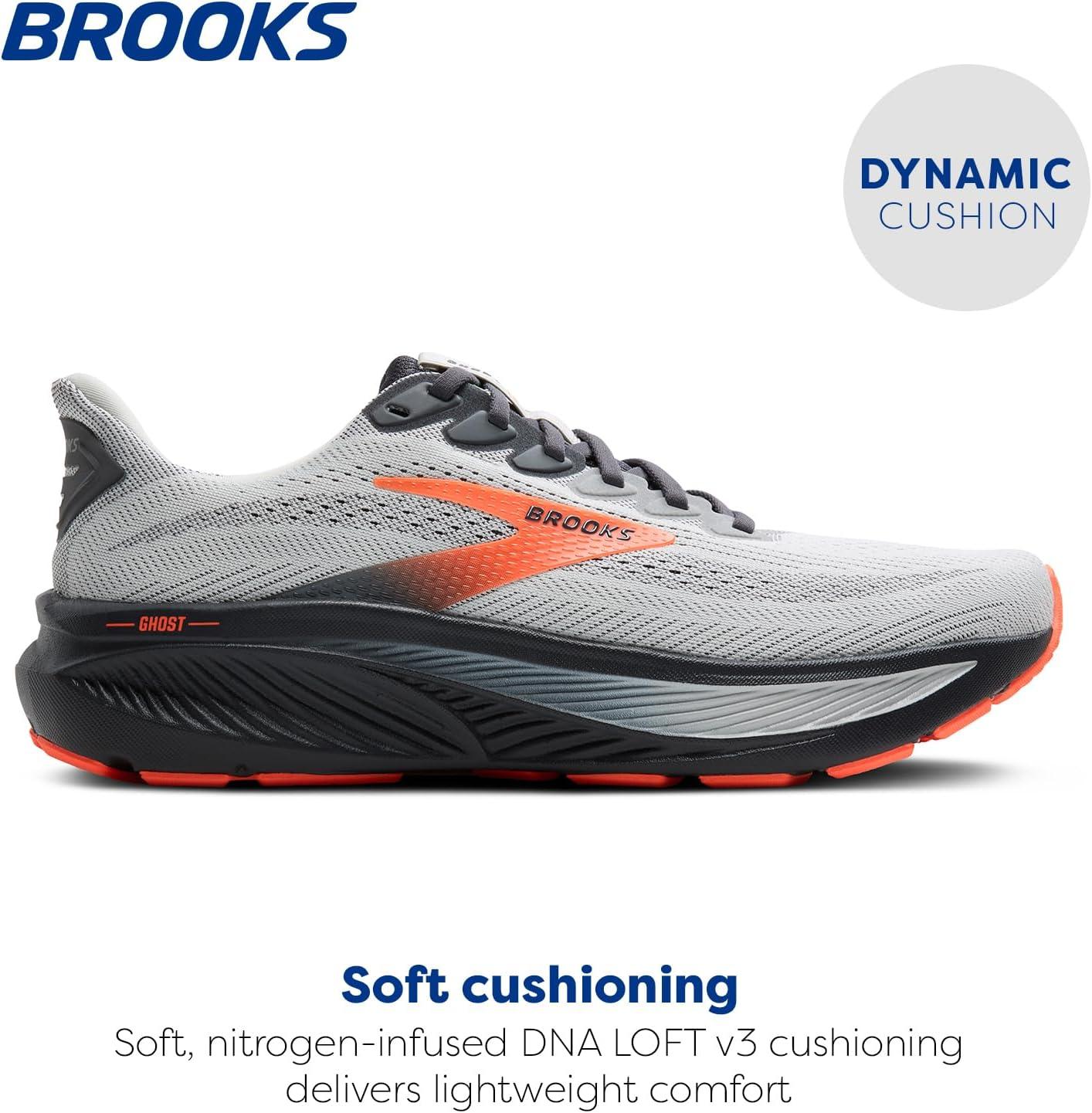image:imageBrooks Mens Ghost 17 Neutral Running ShoeOyster MushroomOrangeEbony