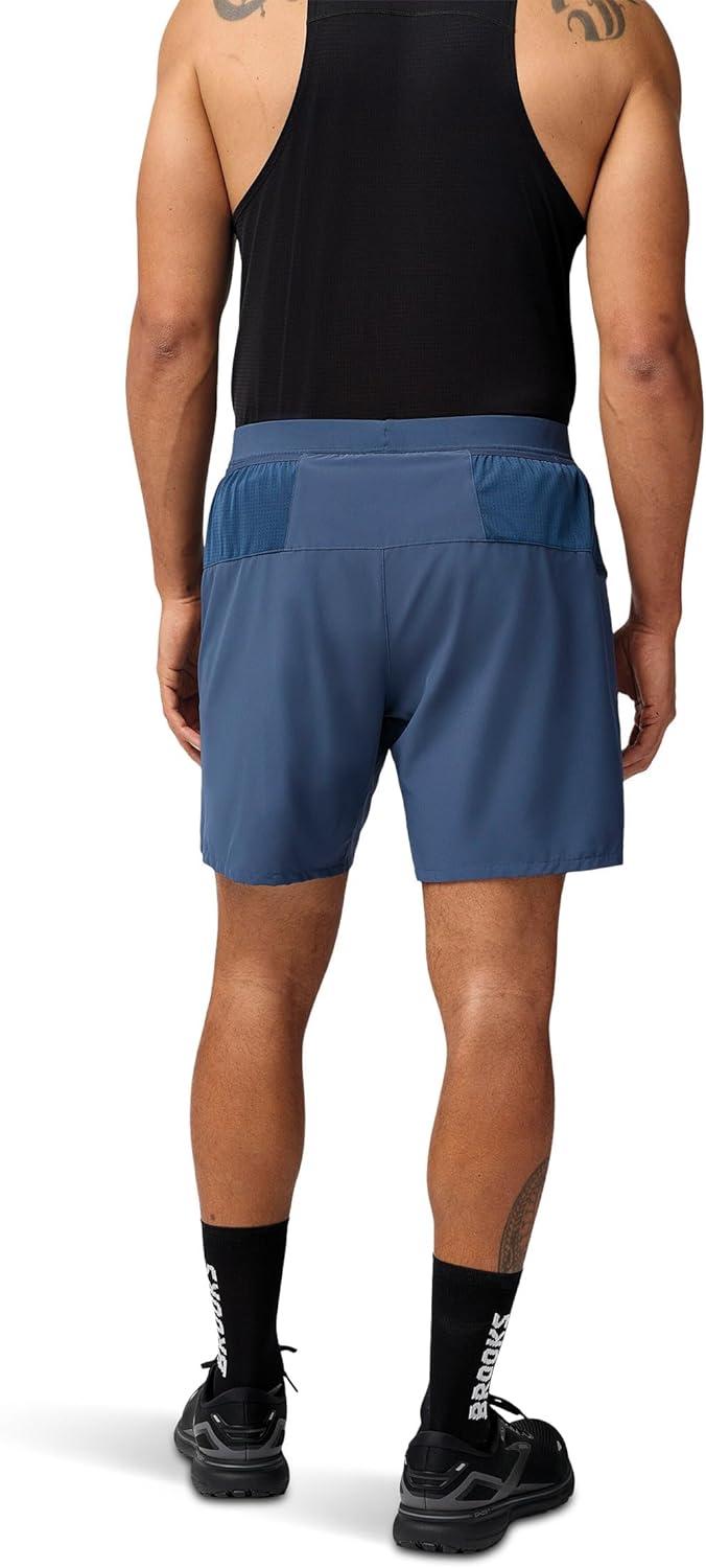image:imageBrooks Mens Journey 7 2in1 Short Running Shorts Supportive Boxer Liner Secure Storage amp Adjustable FitBlue Slate