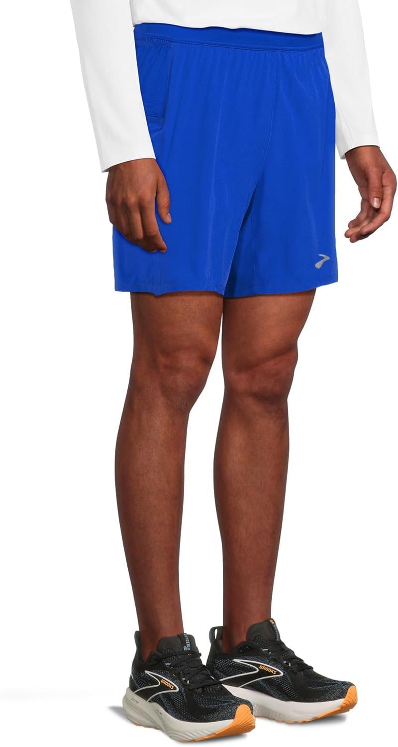 image:imageBrooks Mens Journey 7 2in1 Short Running Shorts Supportive Boxer Liner Secure Storage amp Adjustable FitNeo Blue