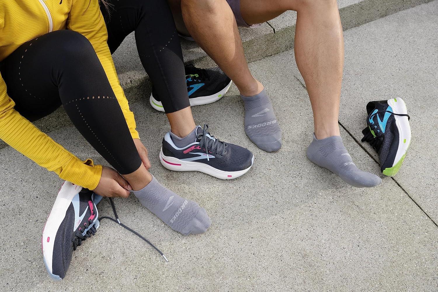 image:imageBrooks RunIn No Show Socks I Men amp Women Performance Athletic Running Socks I Comfort Fit 3Pack SetAsphalt