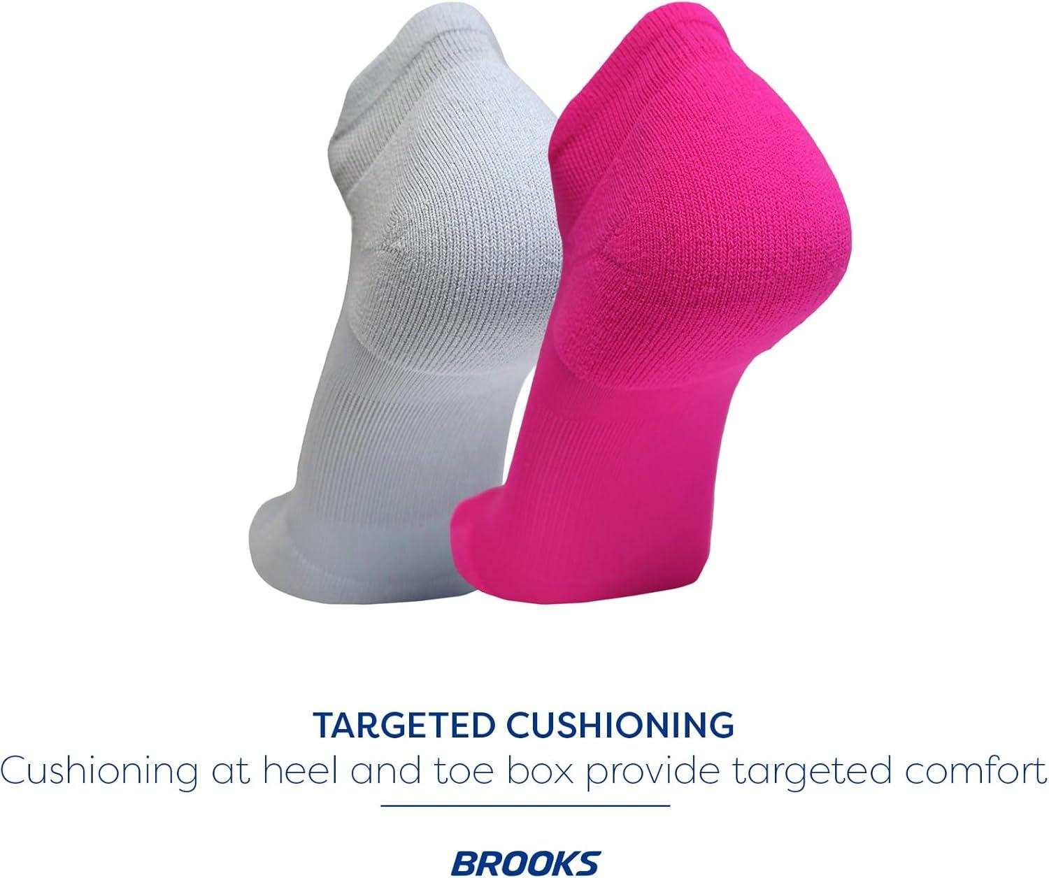 image:imageBrooks RunIn No Show Socks I Men amp Women Performance Athletic Running Socks I Comfort Fit 3Pack SetLt GreyPinkLt Grey