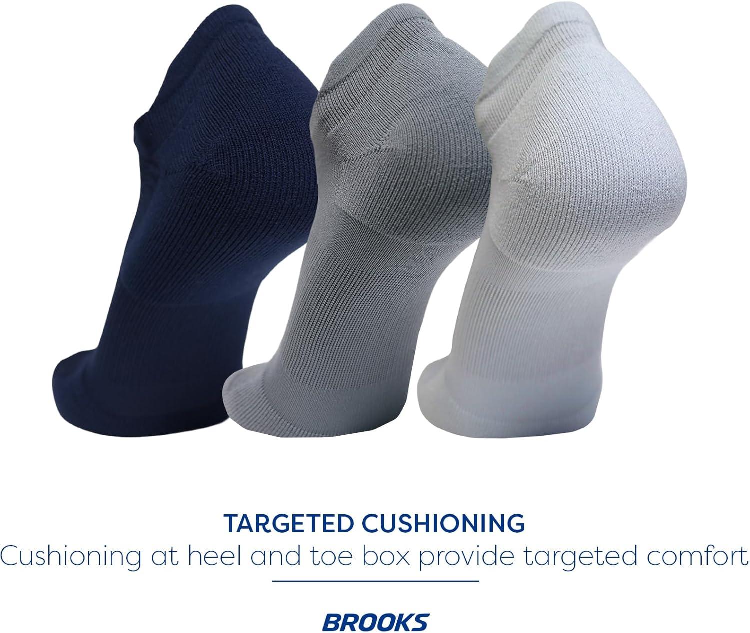image:imageBrooks RunIn No Show Socks I Men amp Women Performance Athletic Running Socks I Comfort Fit 3Pack SetNavyAsphaltLt Grey