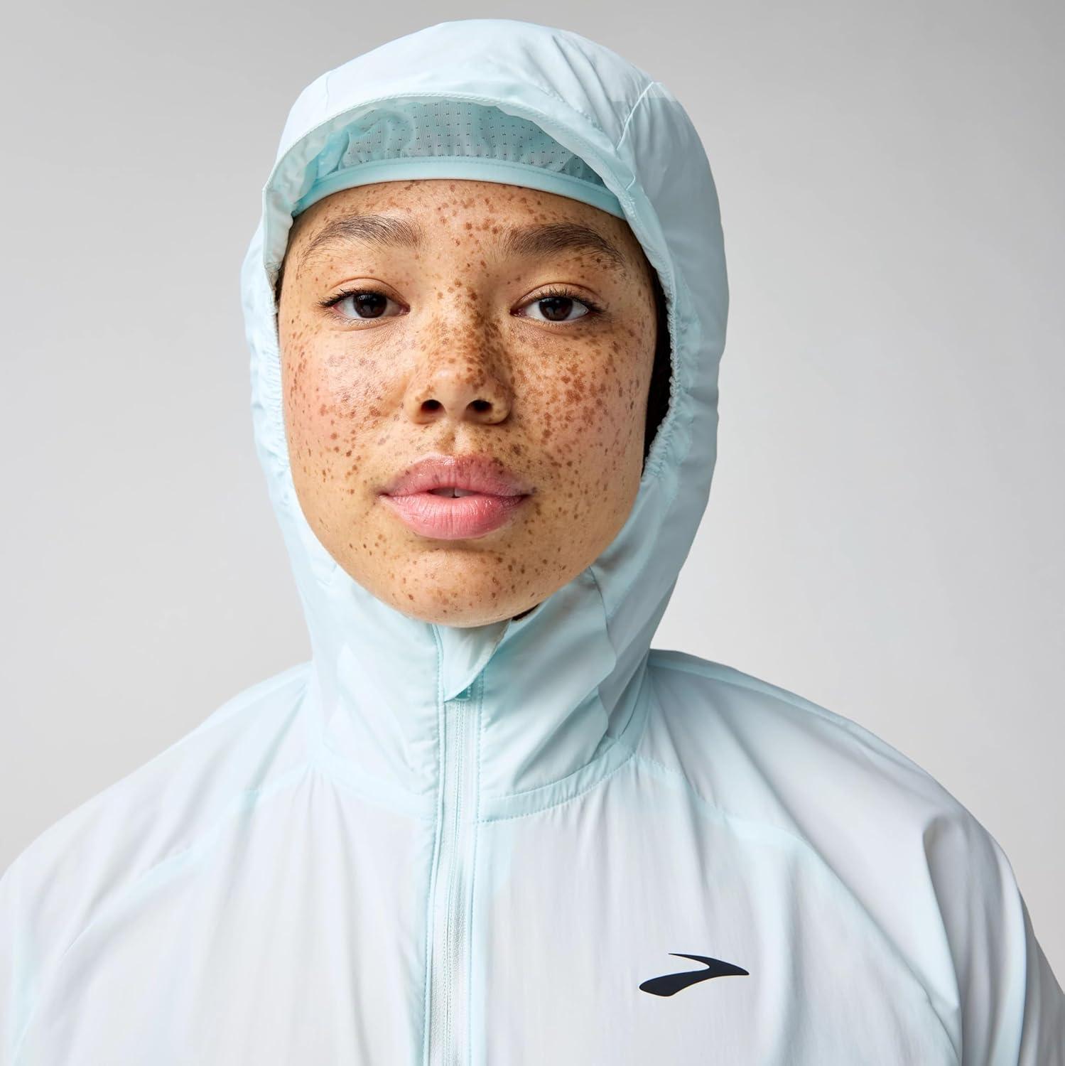 image:imageBrooks Womens Canopy Packable Jacket Wind amp WaterResistant Running Layer UPF 50 UVAUVB Sun Protection amp ReflectivityStride Blue
