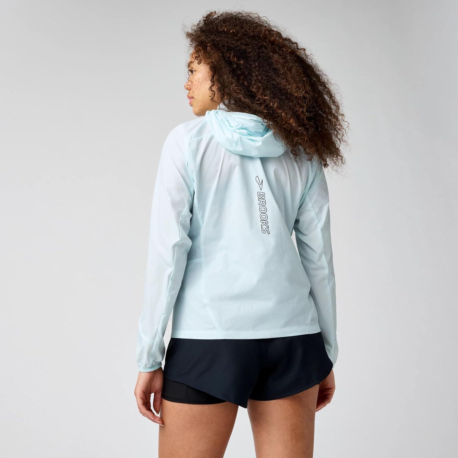 image:imageBrooks Womens Canopy Packable Jacket Wind amp WaterResistant Running Layer UPF 50 UVAUVB Sun Protection amp ReflectivityStride Blue