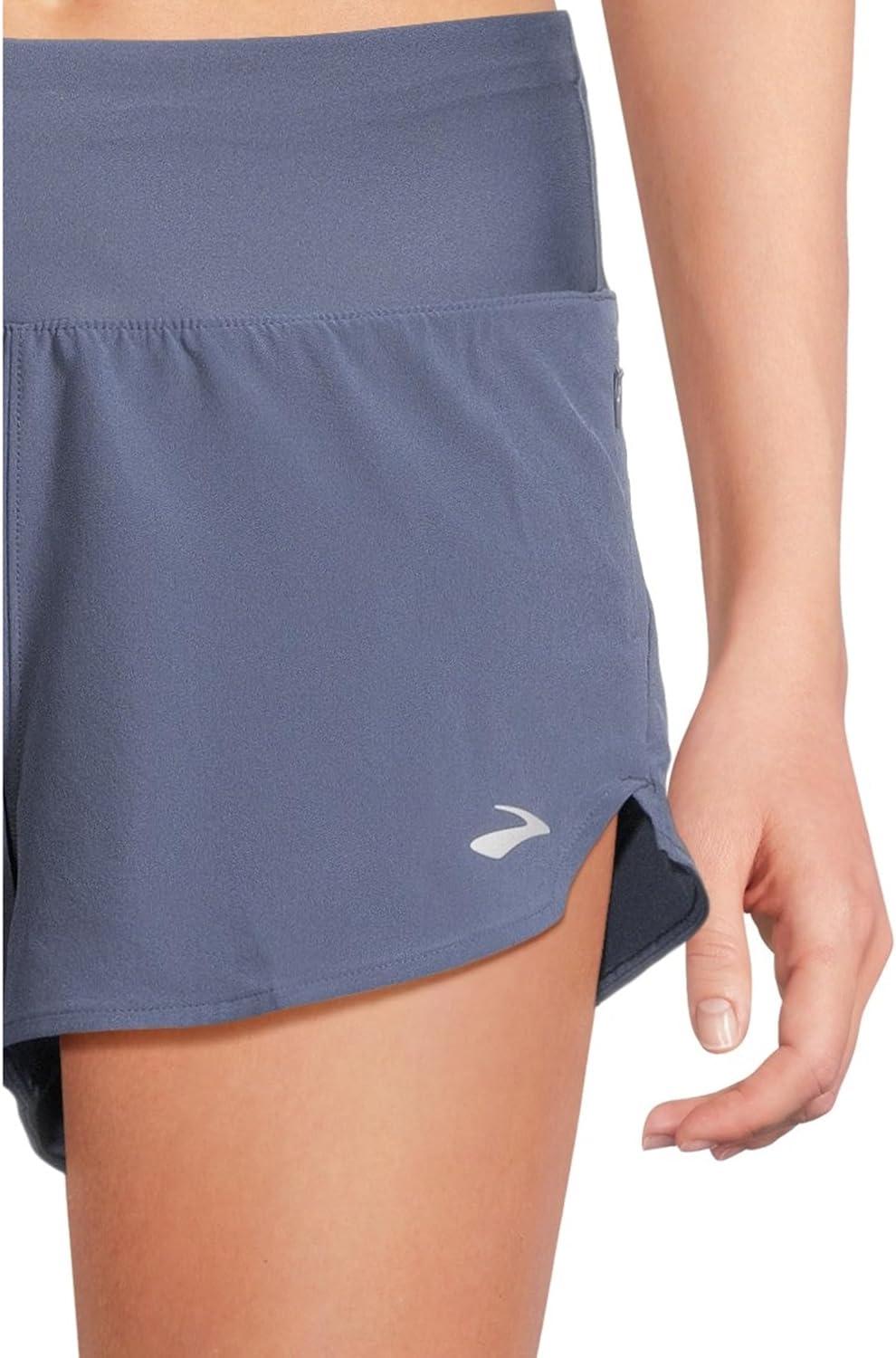 image:imageBrooks Womens Chaser 3 Short 20 HighRise Athletic Shorts with Adjustable Waistband Secure Storage amp Stretch FabricNightshadow