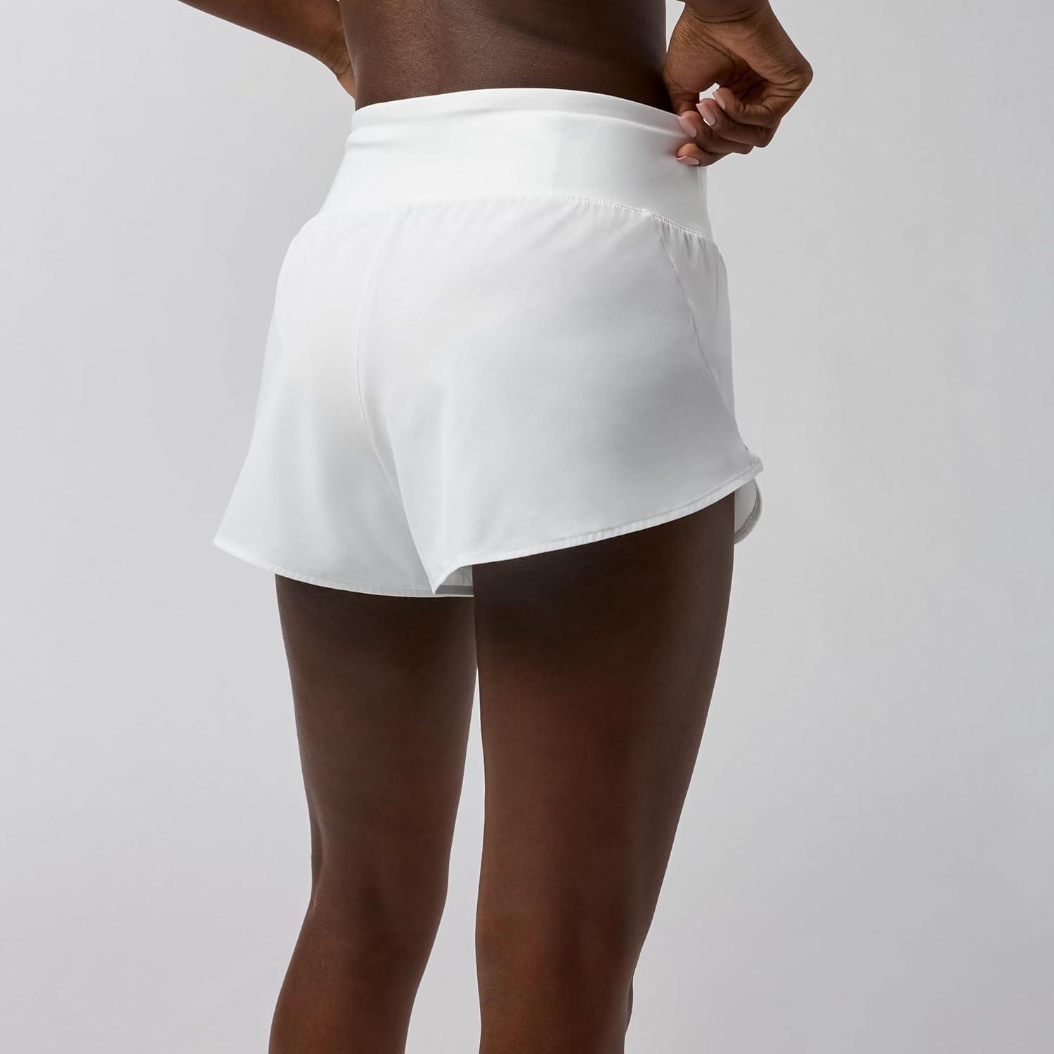 image:imageBrooks Womens Chaser 3 Short 20 HighRise Athletic Shorts with Adjustable Waistband Secure Storage amp Stretch FabricWhite