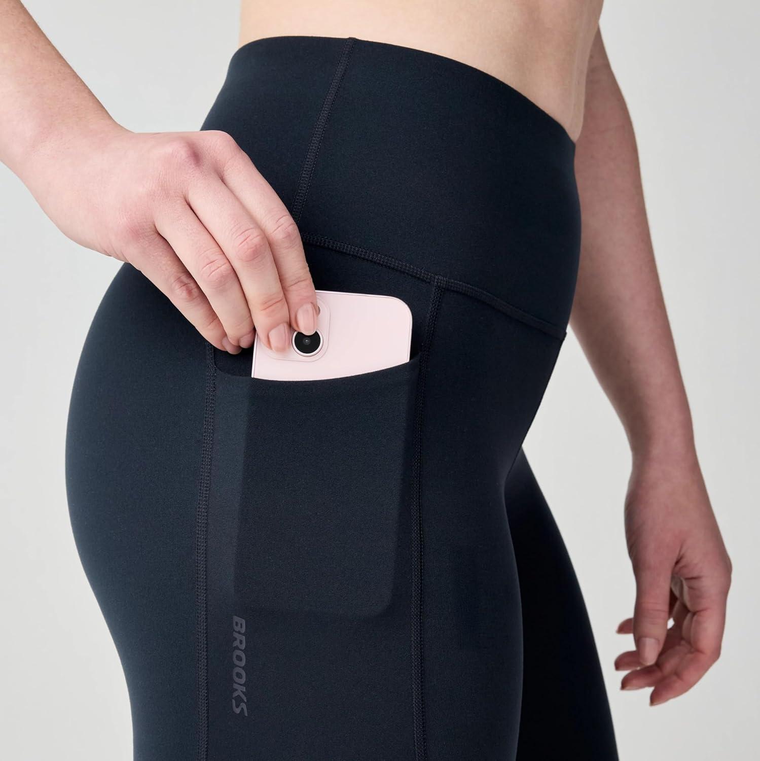 image:imageBrooks Womens Chaser 78 Tight HighRise Athletic Running Leggings with 4Way Stretch Dropin Pockets for Yoda amp Gym Workouts