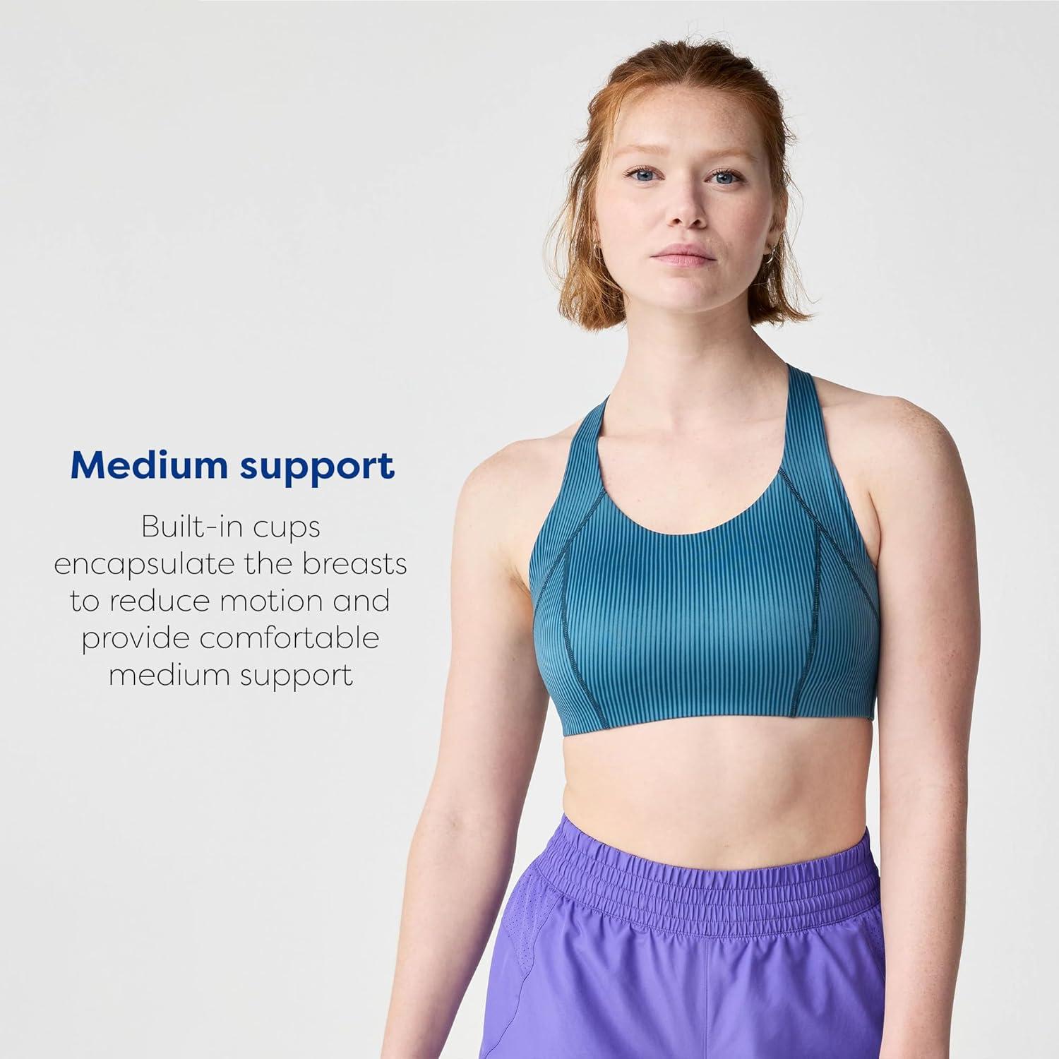 image:imageBrooks Womens Chaser Padded Bra Medium Impact Soft Stretch Fabric for Sports Running Training amp Everyday WearSonic Cosmo