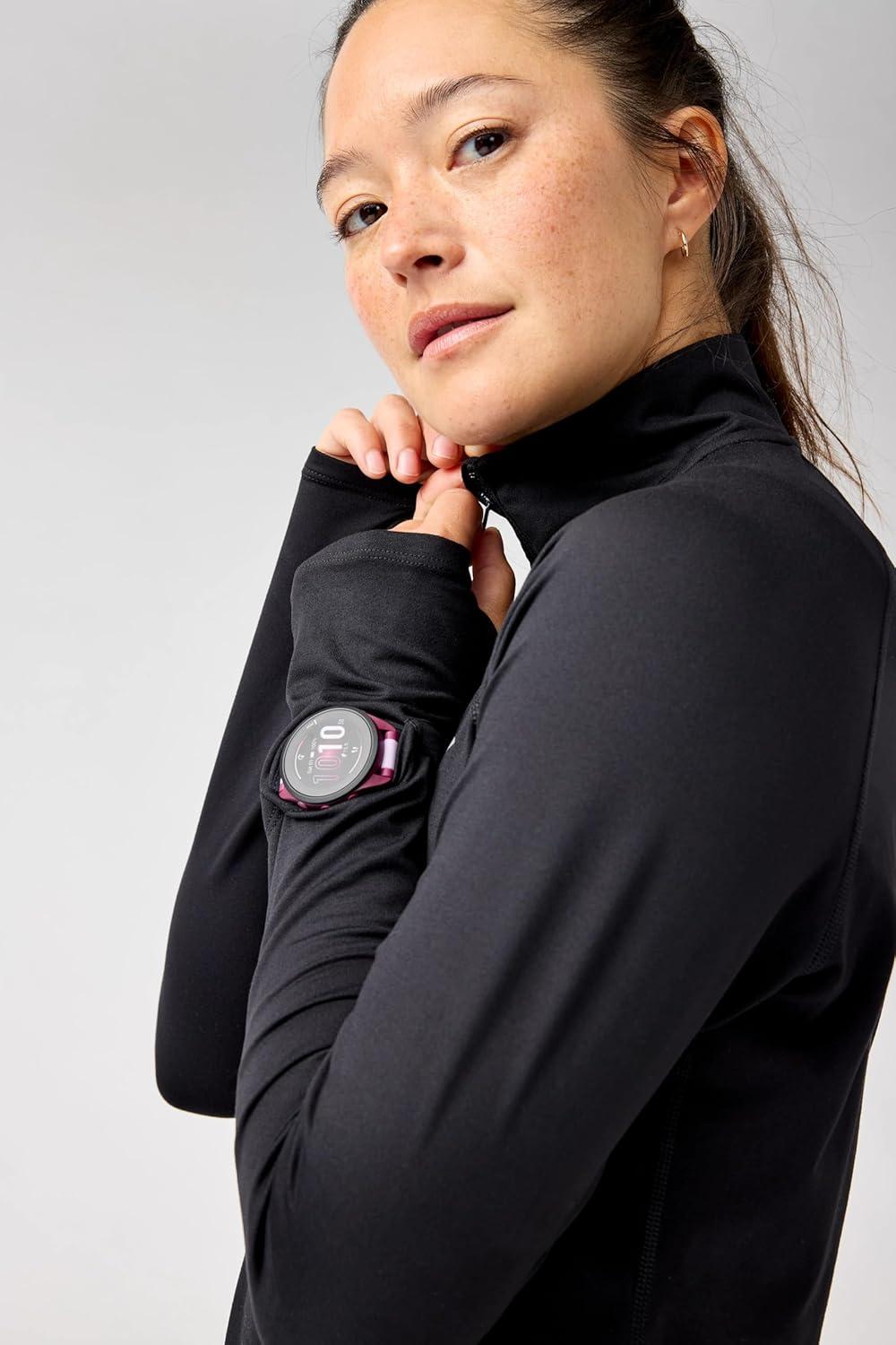 image:imageBrooks Womens Dash 12 Zip 30 Long Sleeve Running Top UPF 50 Sun Protection Soft SweatWicking Fabric amp Watch WindowBlack