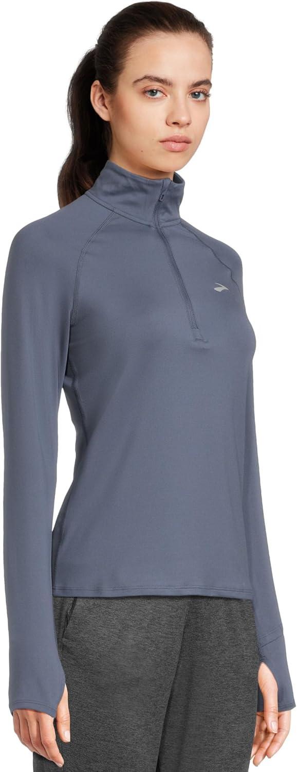 image:imageBrooks Womens Dash 12 Zip 30 Long Sleeve Running Top UPF 50 Sun Protection Soft SweatWicking Fabric amp Watch WindowNightshadow
