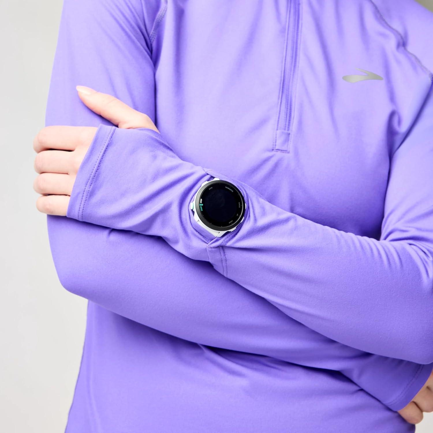 image:imageBrooks Womens Dash 12 Zip 30 Long Sleeve Running Top UPF 50 Sun Protection Soft SweatWicking Fabric amp Watch WindowViolet