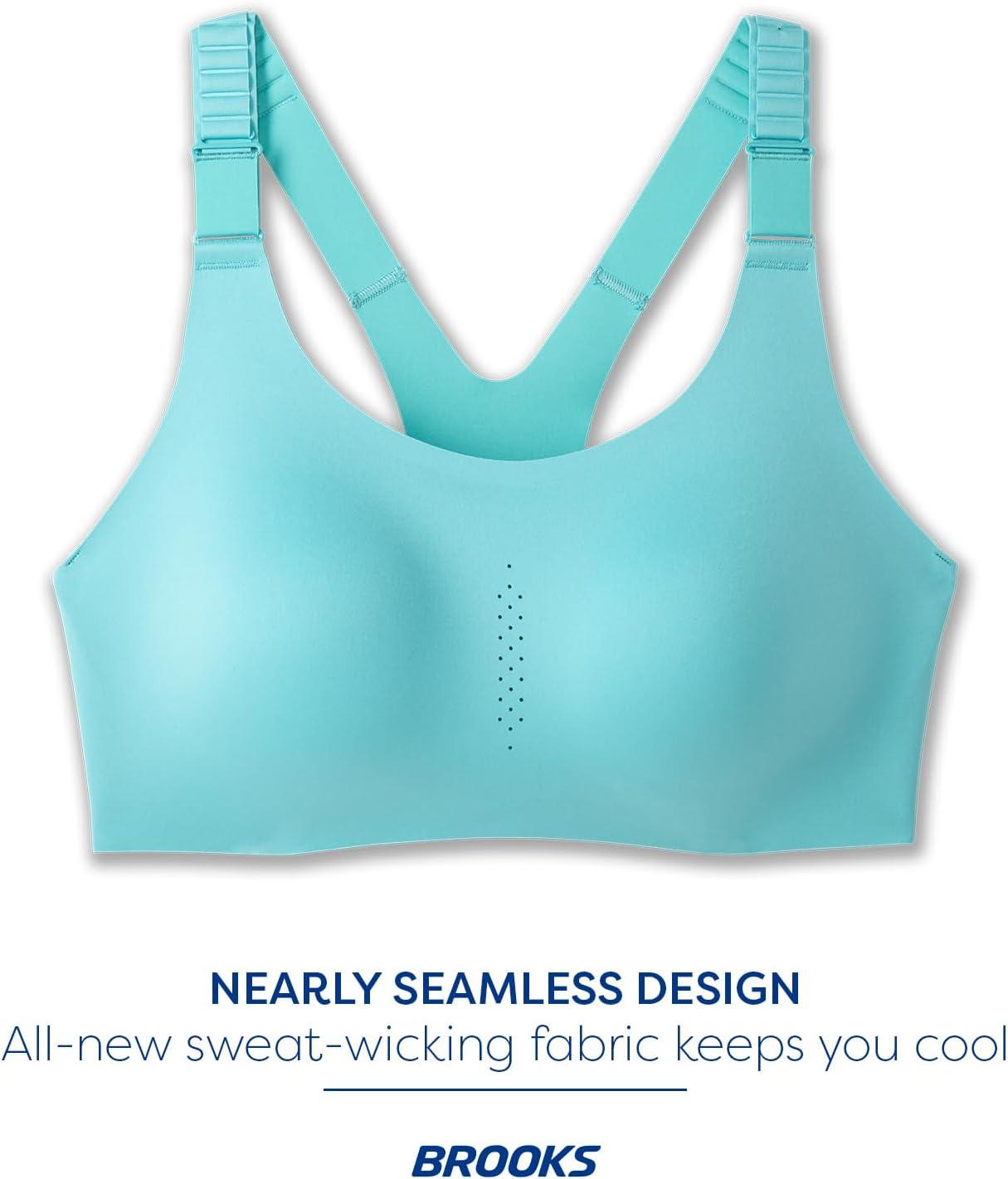 image:imageBrooks Womens Racerback 20 Sports Bra for High Impact Running Workouts amp Sports with Maximum SupportAqua
