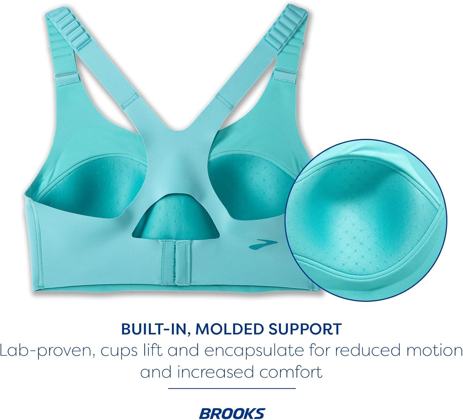 image:imageBrooks Womens Racerback 20 Sports Bra for High Impact Running Workouts amp Sports with Maximum SupportAqua