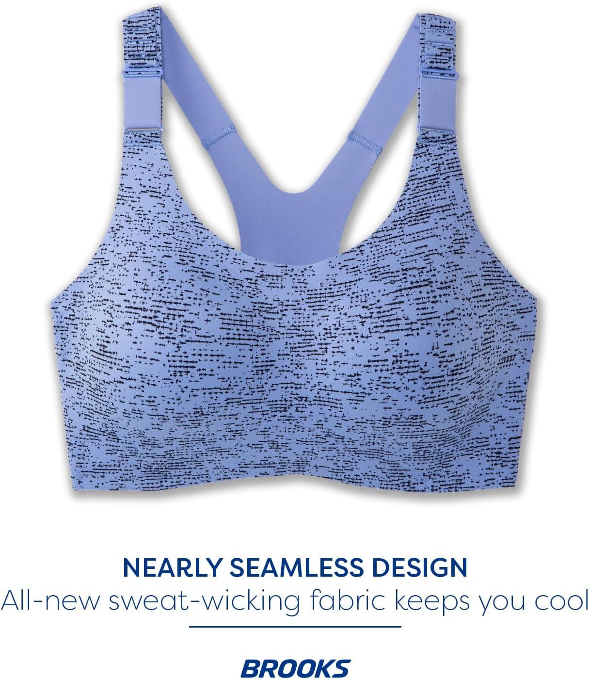 image:imageBrooks Womens Racerback 20 Sports Bra for High Impact Running Workouts amp Sports with Maximum SupportBlue Lavender Terrain Print