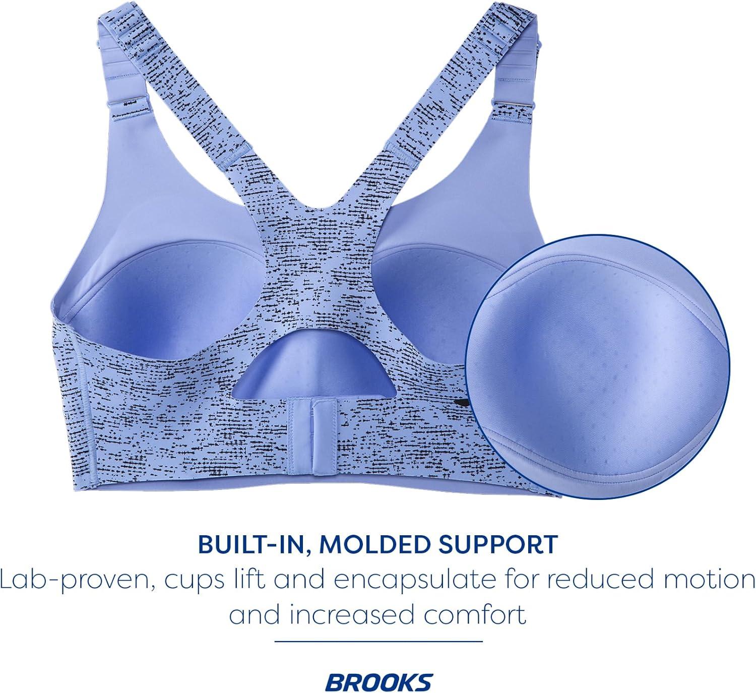 image:imageBrooks Womens Racerback 20 Sports Bra for High Impact Running Workouts amp Sports with Maximum SupportBlue Lavender Terrain Print