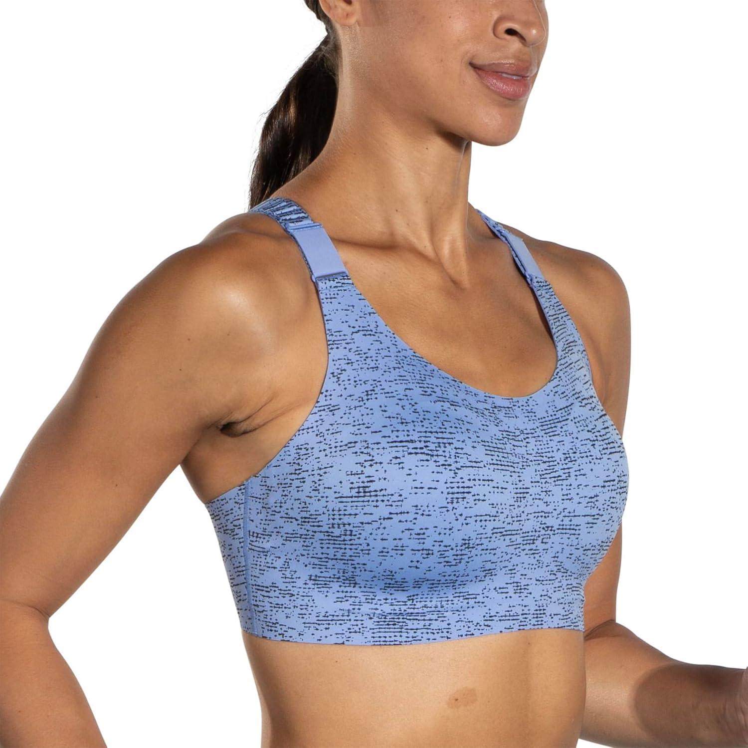 image:imageBrooks Womens Racerback 20 Sports Bra for High Impact Running Workouts amp Sports with Maximum SupportBlue Lavender Terrain Print