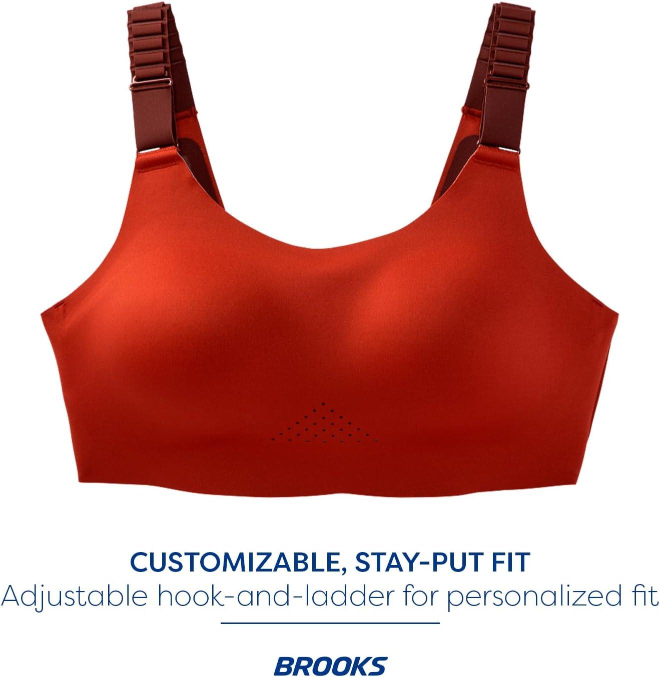 image:imageBrooks Womens Racerback 20 Sports Bra for High Impact Running Workouts amp Sports with Maximum SupportCopperRun RaisinIce Blue