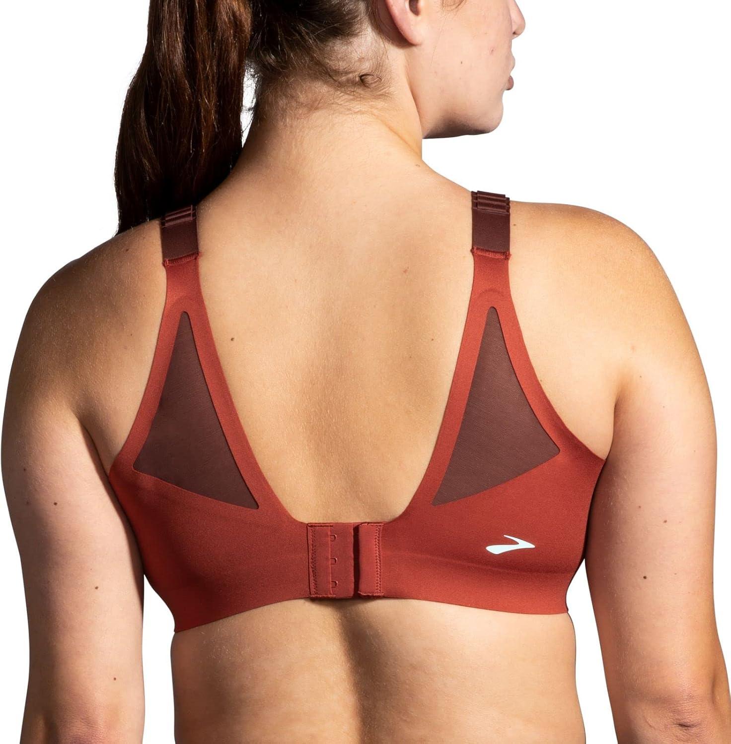 image:imageBrooks Womens Racerback 20 Sports Bra for High Impact Running Workouts amp Sports with Maximum SupportCopperRun RaisinIce Blue