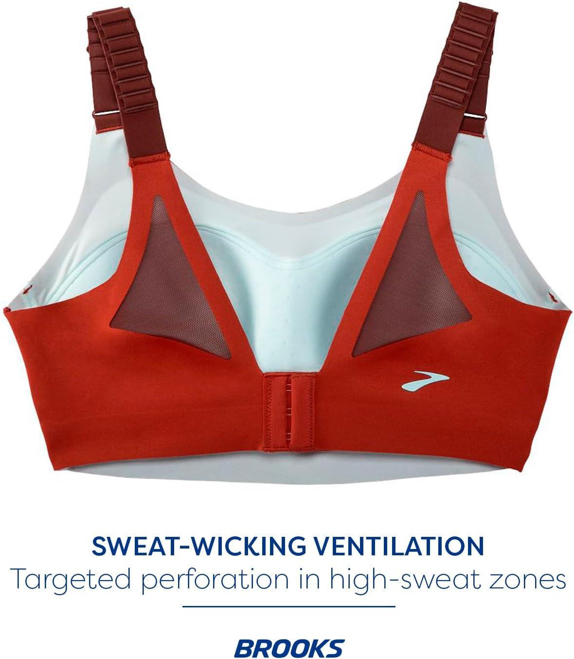 image:imageBrooks Womens Racerback 20 Sports Bra for High Impact Running Workouts amp Sports with Maximum SupportCopperRun RaisinIce Blue